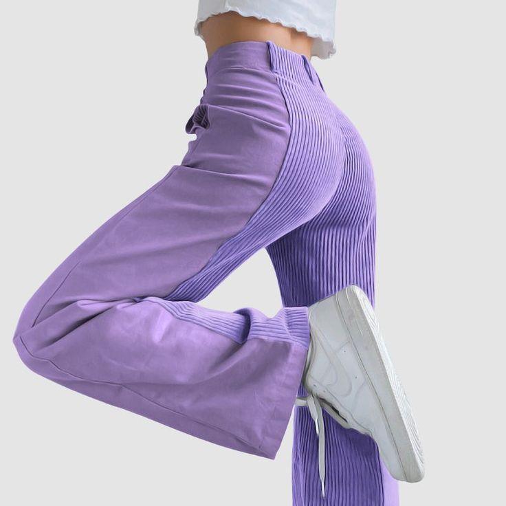 Influence Me High Waist Vintage Patchwork Pants - Purple / S - Mermaid Way