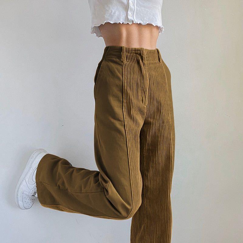 Influence Me High Waist Vintage Patchwork Pants - Brown / S - Mermaid Way