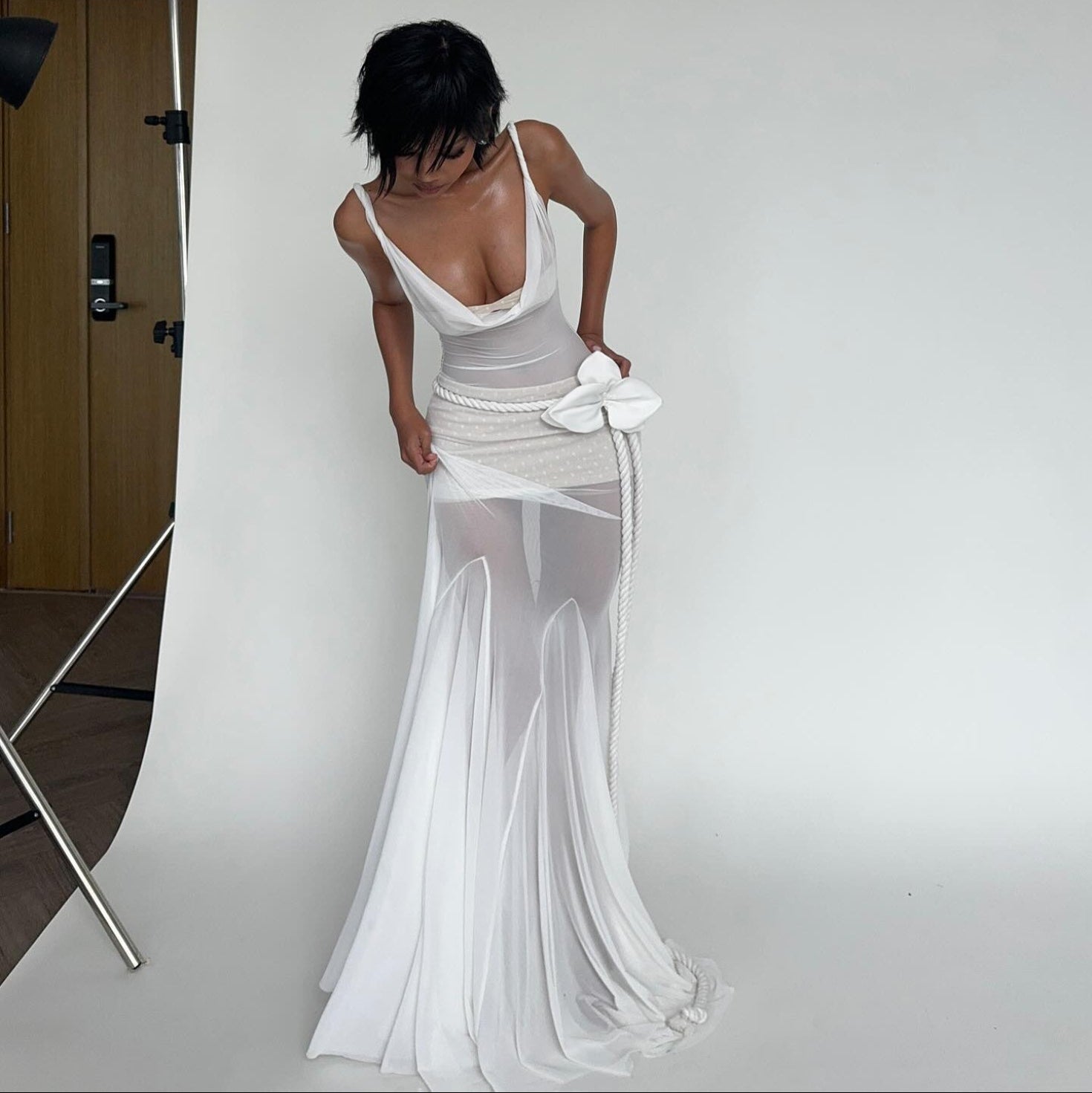 Kaia Mesh Maxi Dress With Matching Bra & Skirt Mermaid Way