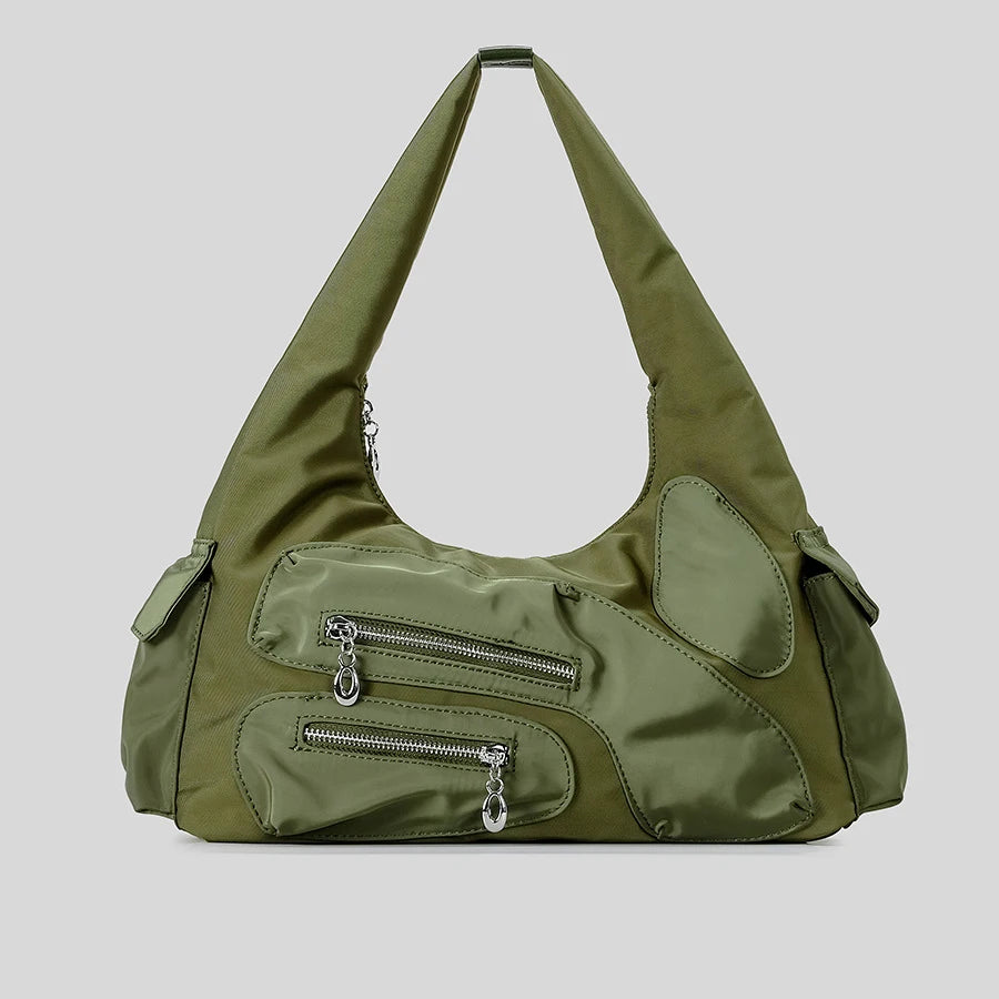 Kavros Casual Nylon Shoulder Bag - Army Green - Mermaid Way