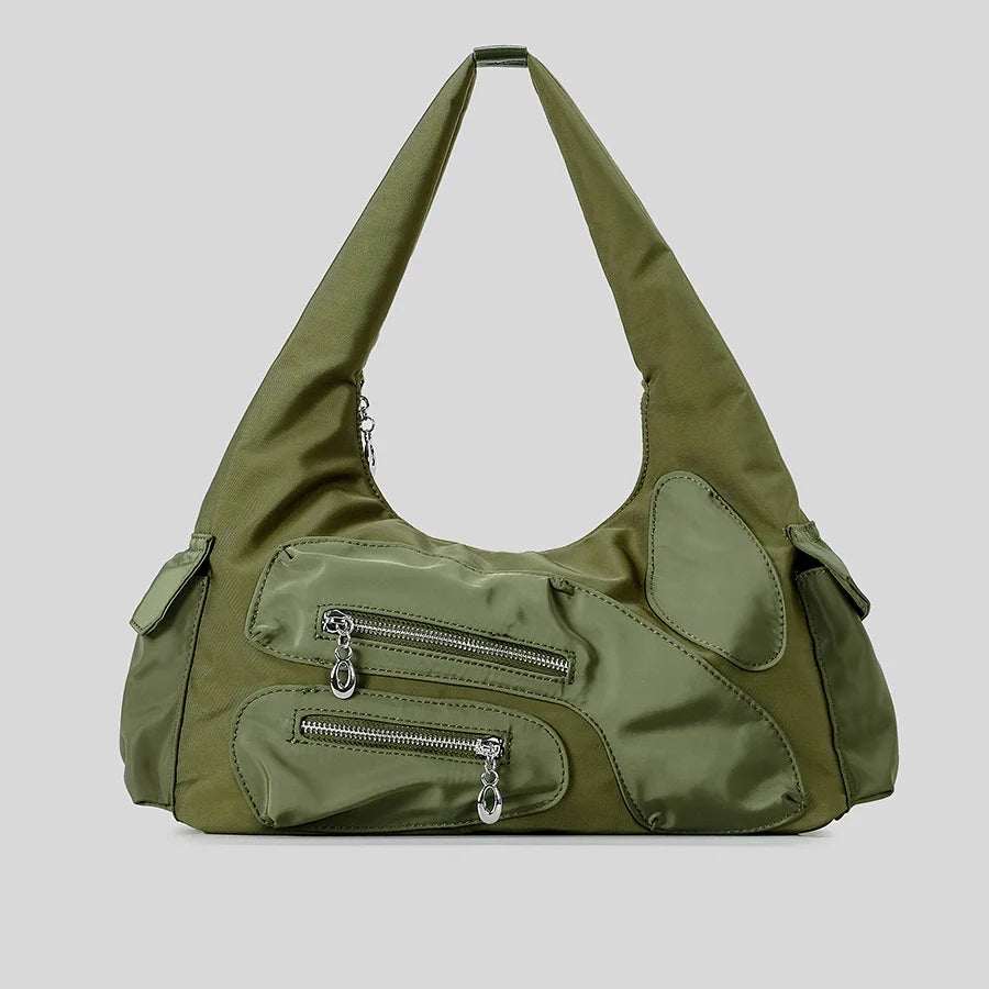 Kavros Casual Nylon Shoulder Bag - Army Green - Mermaid Way