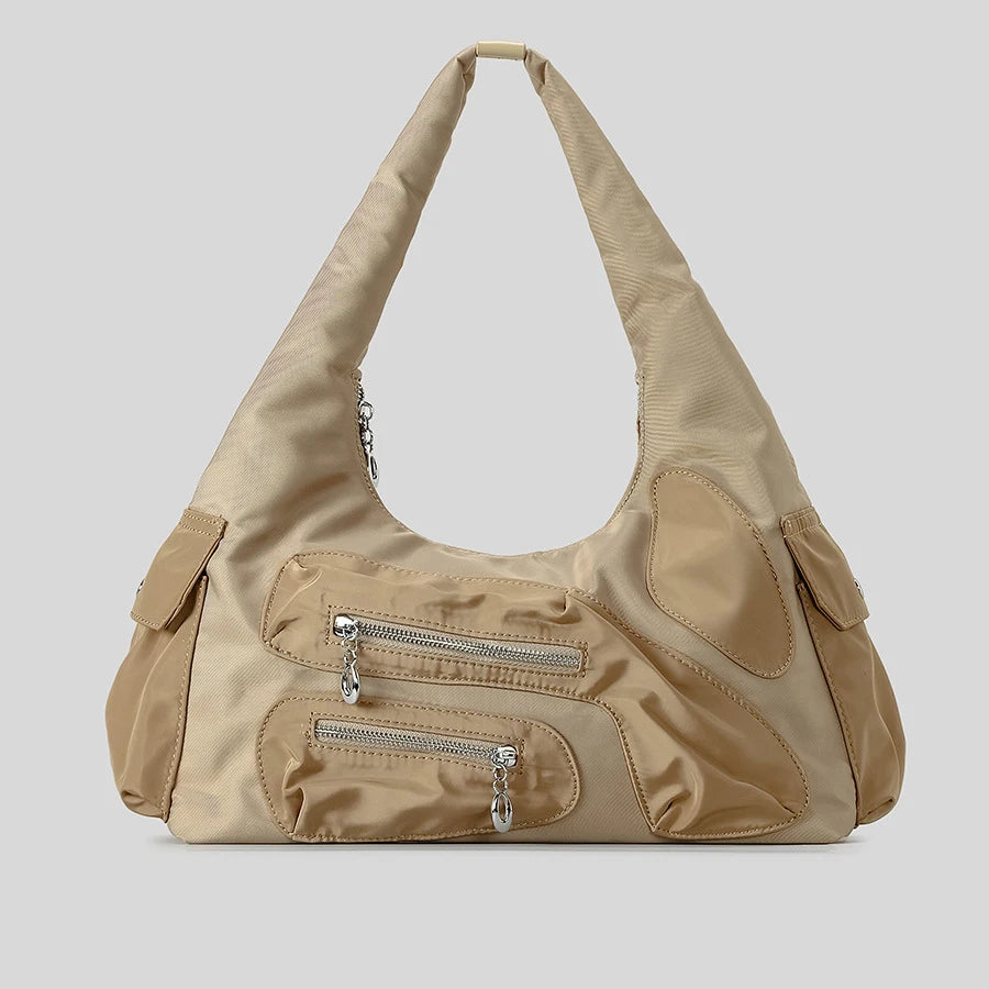 Kavros Casual Nylon Shoulder Bag - Khaki - Mermaid Way