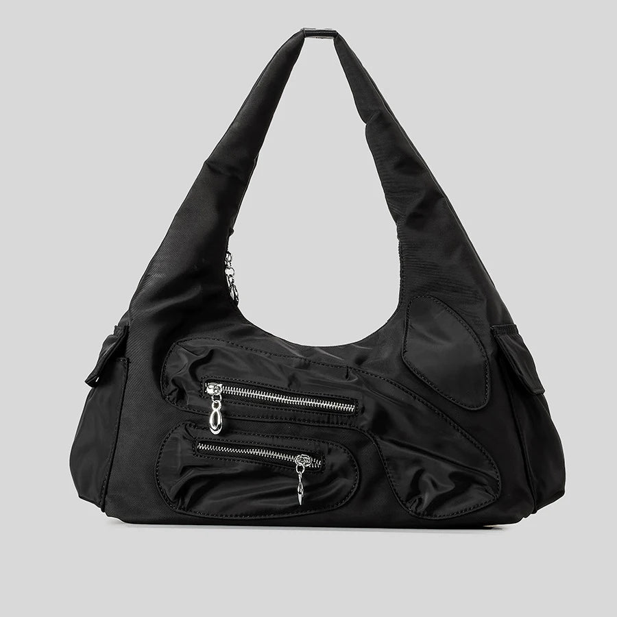 Kavros Casual Nylon Shoulder Bag - Black - Mermaid Way