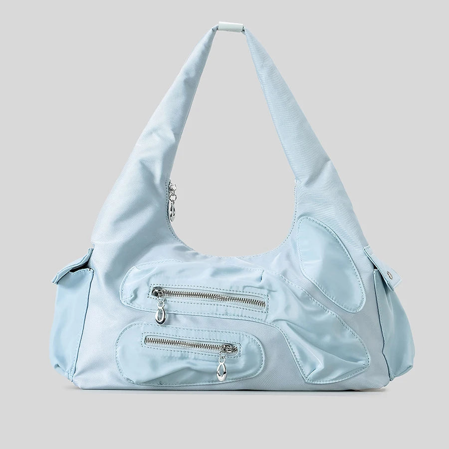 Kavros Casual Nylon Shoulder Bag - Light Blue - Mermaid Way