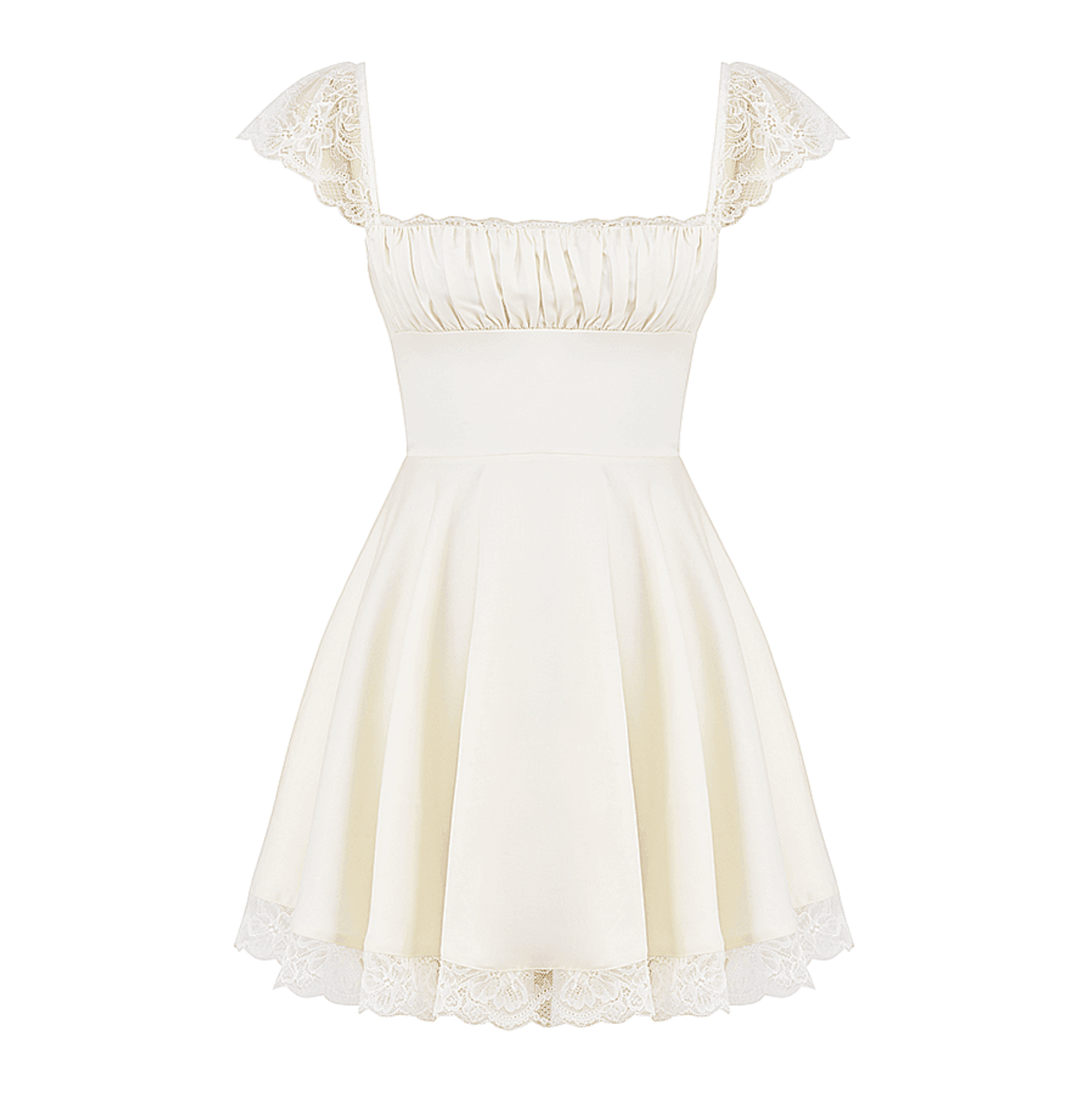 Lace n Grace Vintage White Mini Dress - Timeless Lace Detail M Lace n Grace Vintage White Mini Dress - Timeless Lace Detail M