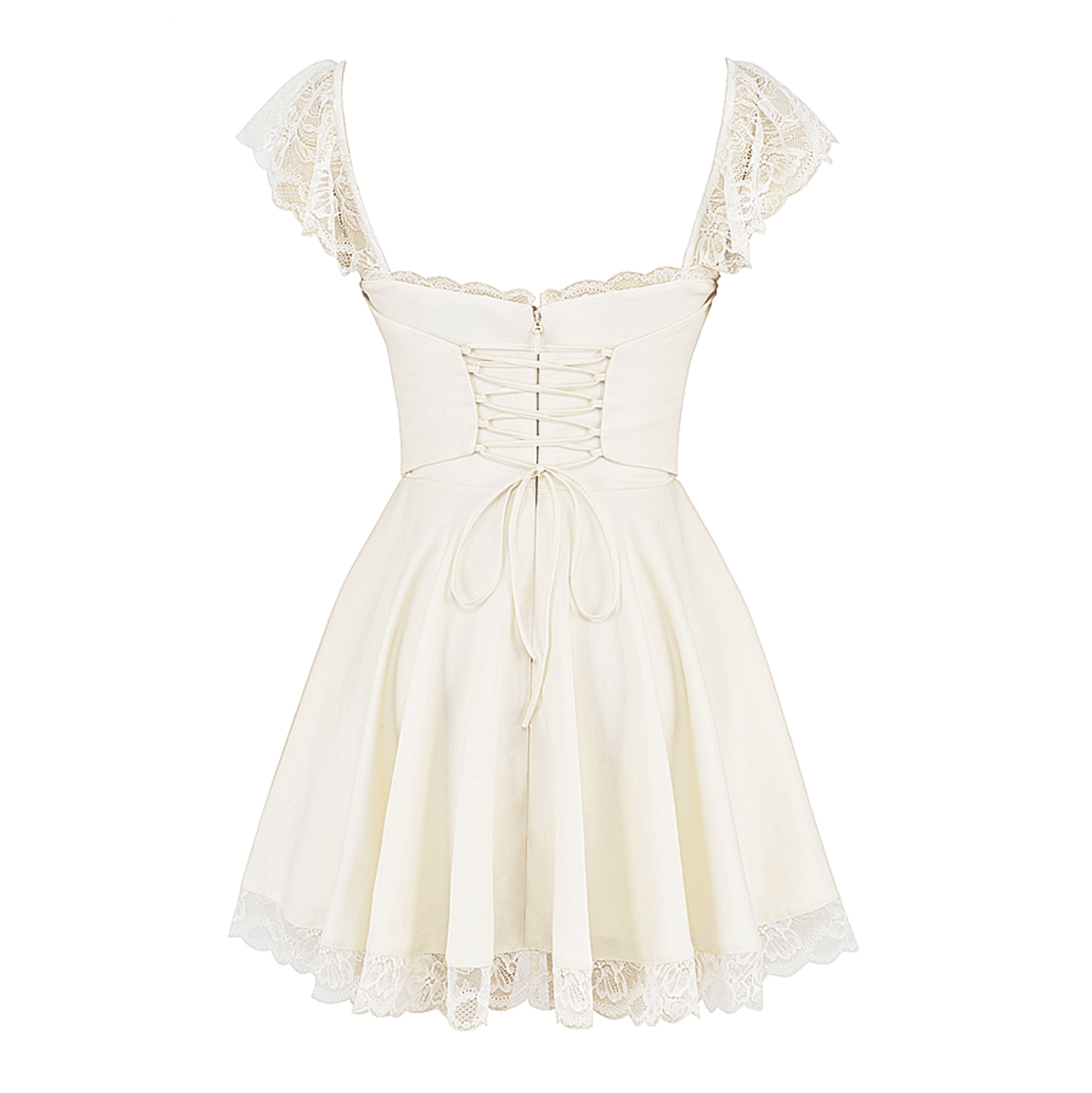 Lace N Grace Vintage White Mini Dress - Timeless Lace Detail M Lace N Grace Vintage White Mini Dress - Timeless Lace Detail M