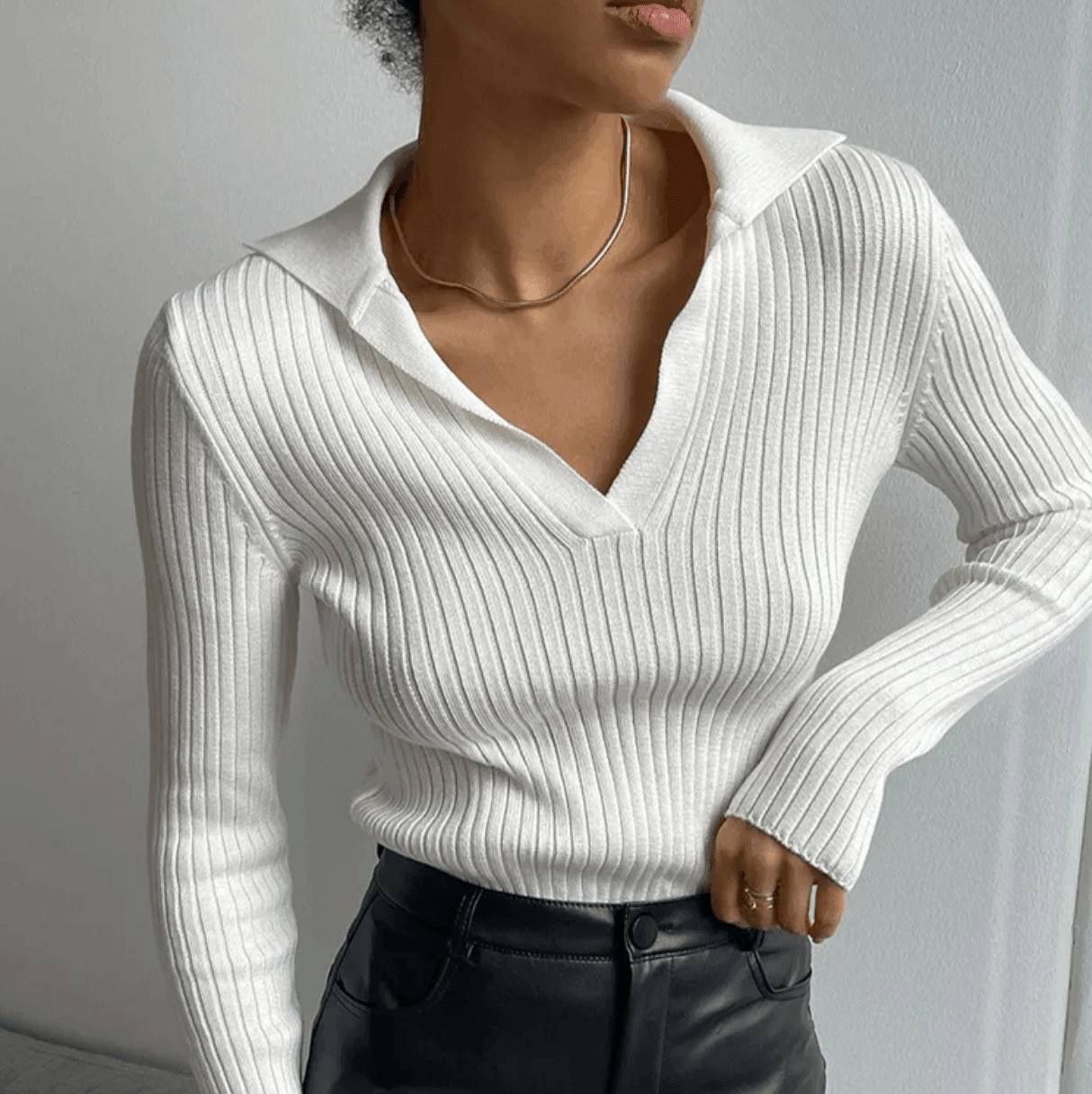 Light Touch Long Sleeve Knitted Top - White / One Size - Mermaid Way