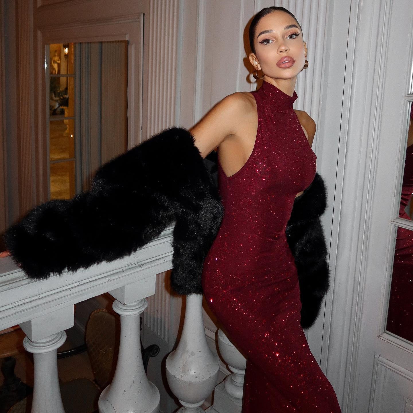 Love Burst Shimmering Burgundy Maxi Dress - Elegant Gown Love Burst Shimmering Burgundy Maxi Dress - Elegant Gown