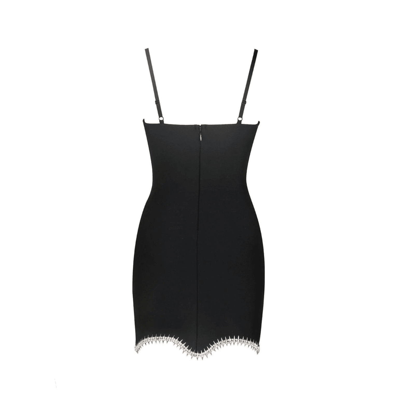 Manetica Black Bow Mini Dress with Diamond Straps M Manetica Black Bow Mini Dress with Diamond Straps M