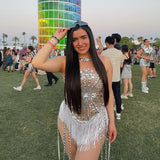 All About The Shine Crystal Fringe Bodysuit - Dresses - Mermaid Way