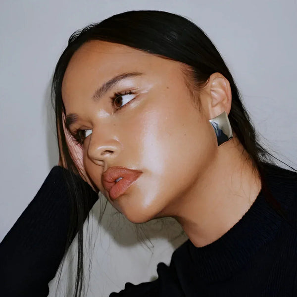 silver geometric earrings, accessory style