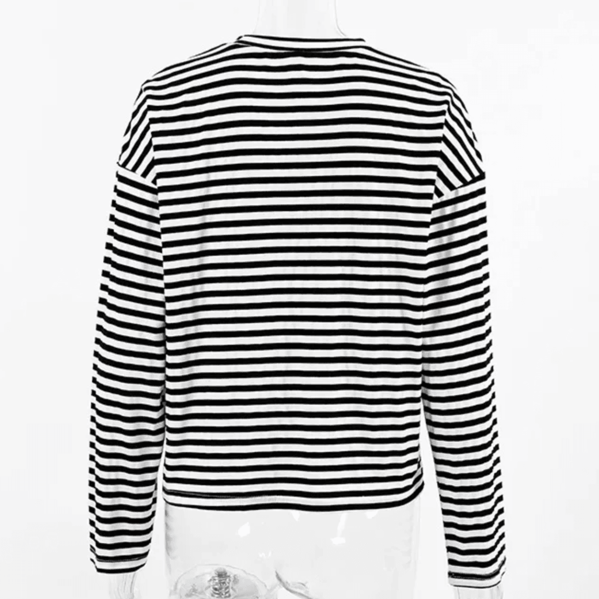 My Side of Town Striped Long Sleeve Top - Black & White / S - Mermaid Way