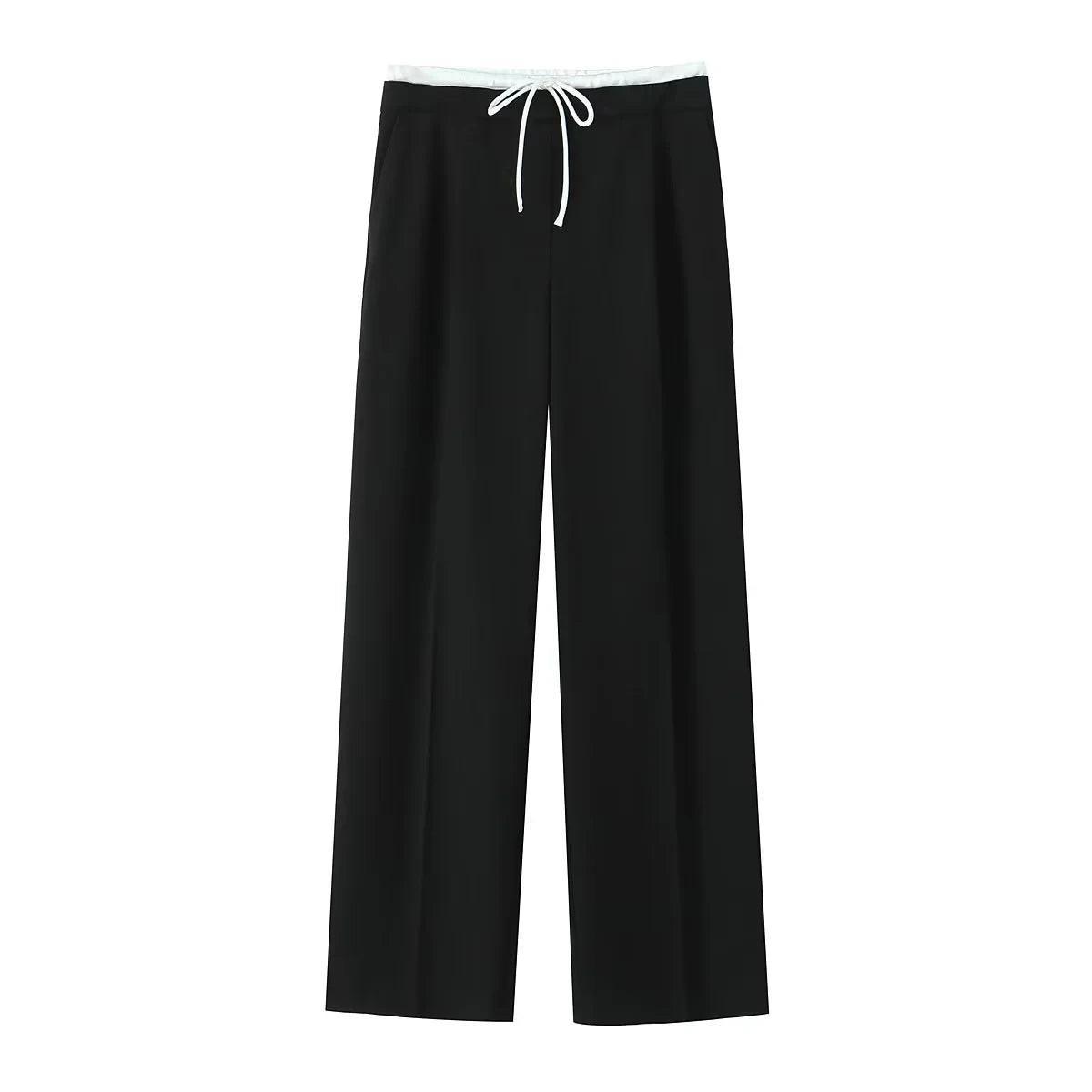 New York Wide Leg High Waist Pants - Black / XS - Mermaid Way