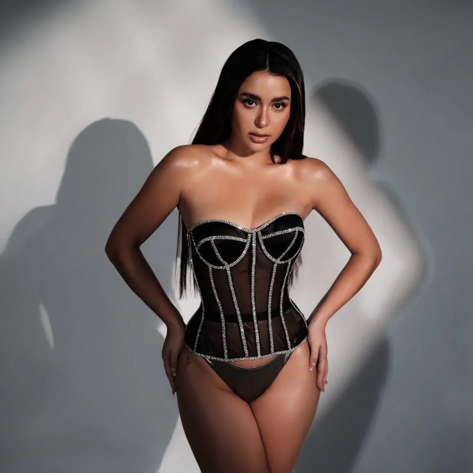 Noelia Crystal Mesh Shaping Corset Mermaid Way