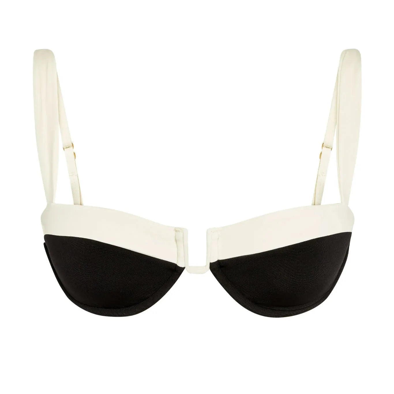 color-block underwire bikini top with adjustable straps