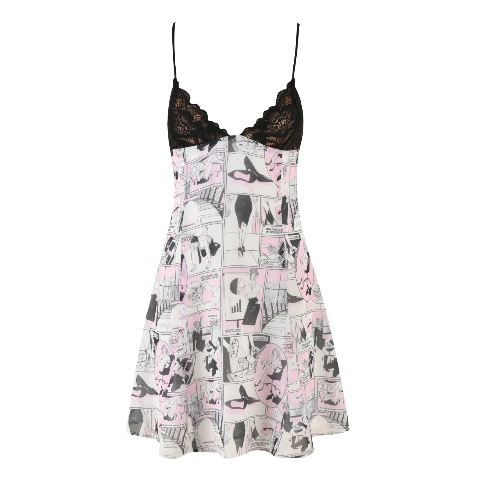 Nolana Comic Strip Lace Mini Dress Mermaid Way
