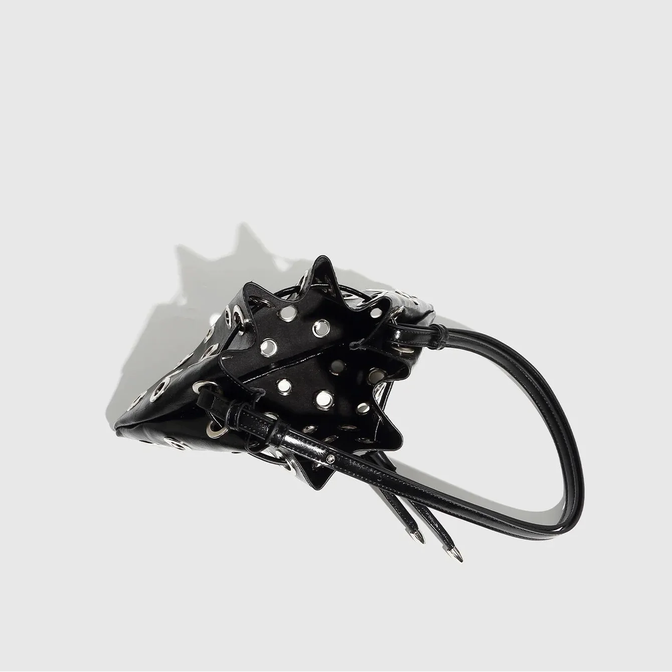 Nova Core Hollow Rivet Shoulder Bag - Black - Mermaid Way