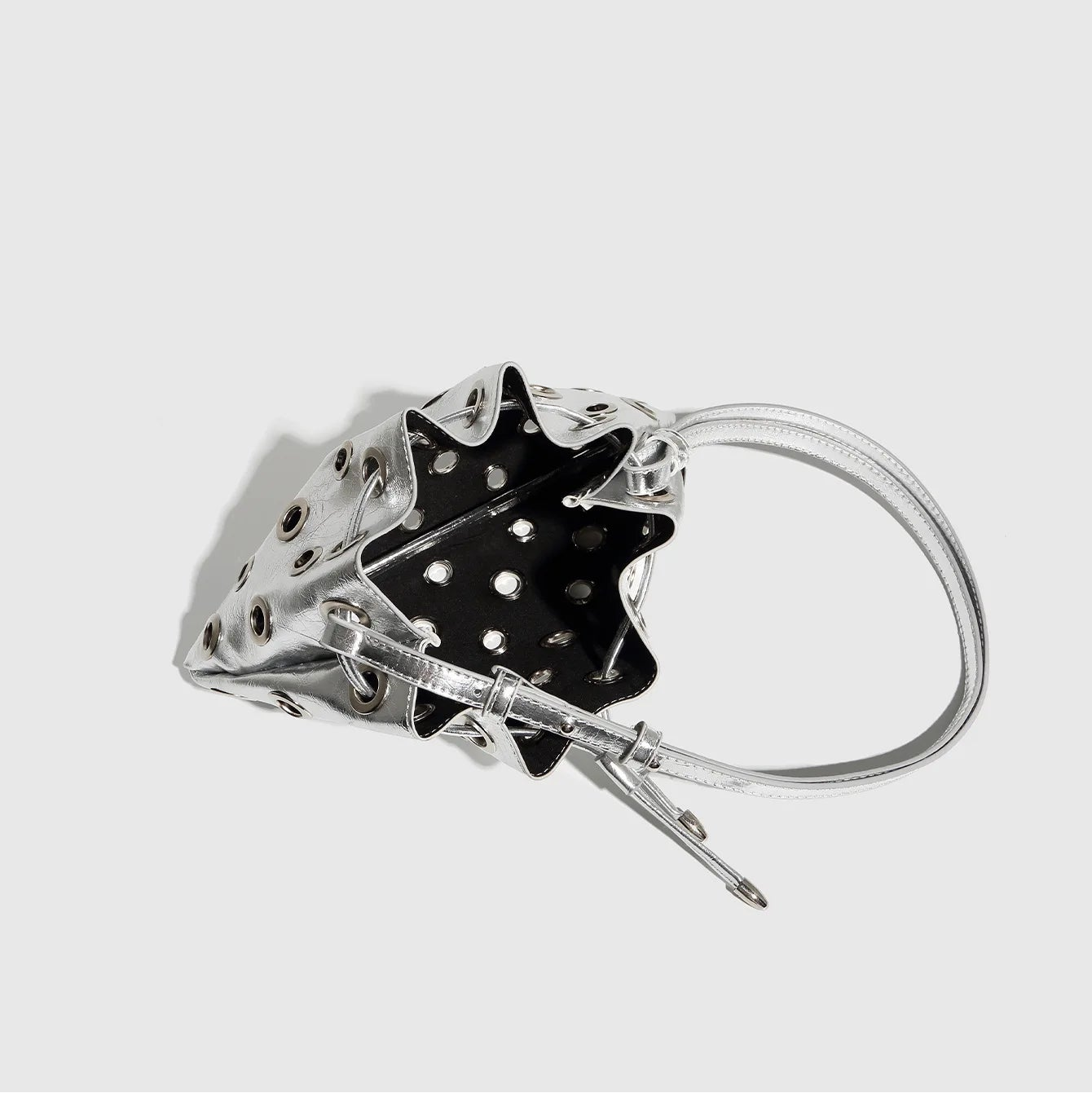 Nova Core Hollow Rivet Shoulder Bag - Black - Mermaid Way