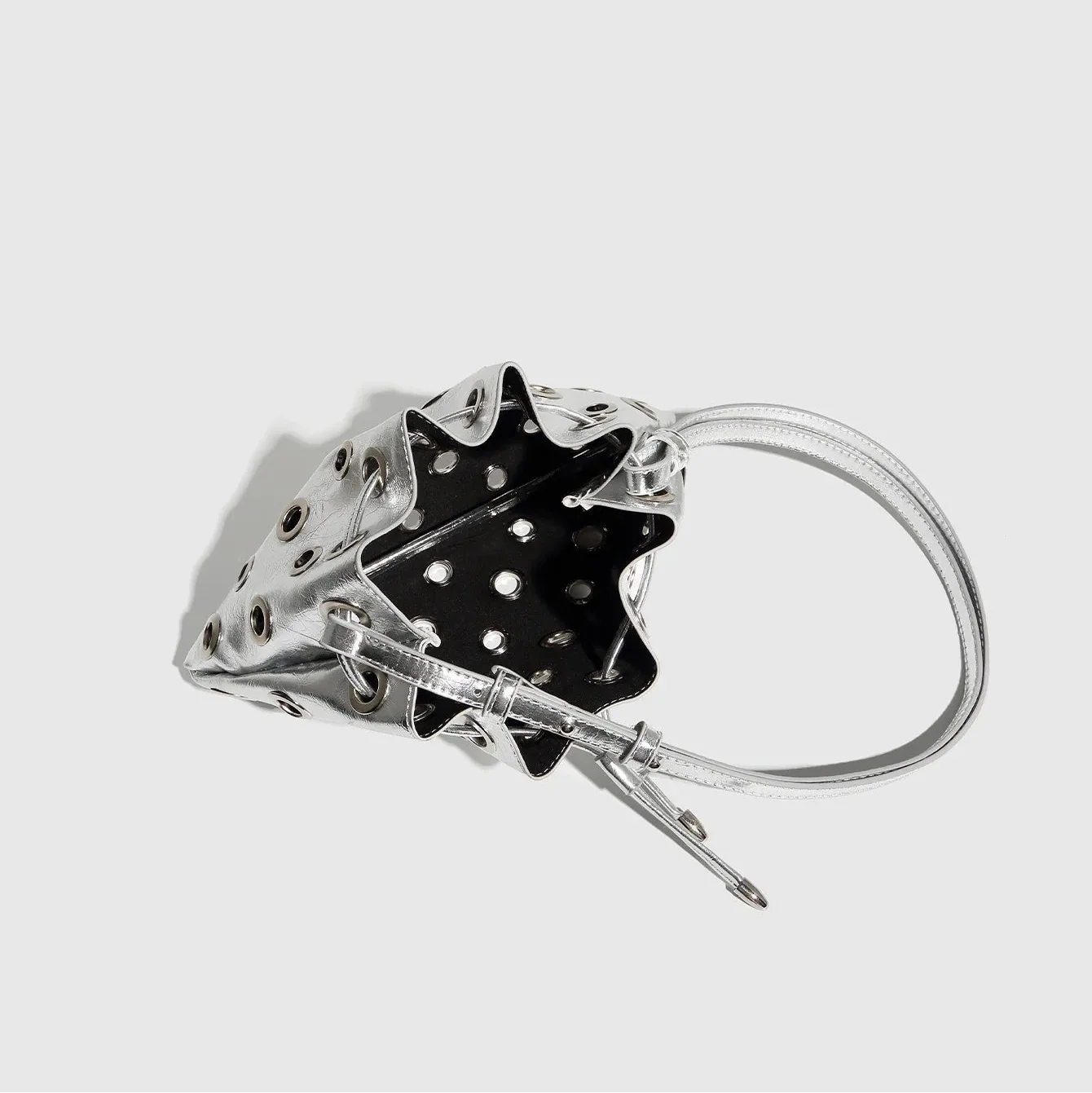 Nova Core Hollow Rivet Shoulder Bag - Black - Mermaid Way