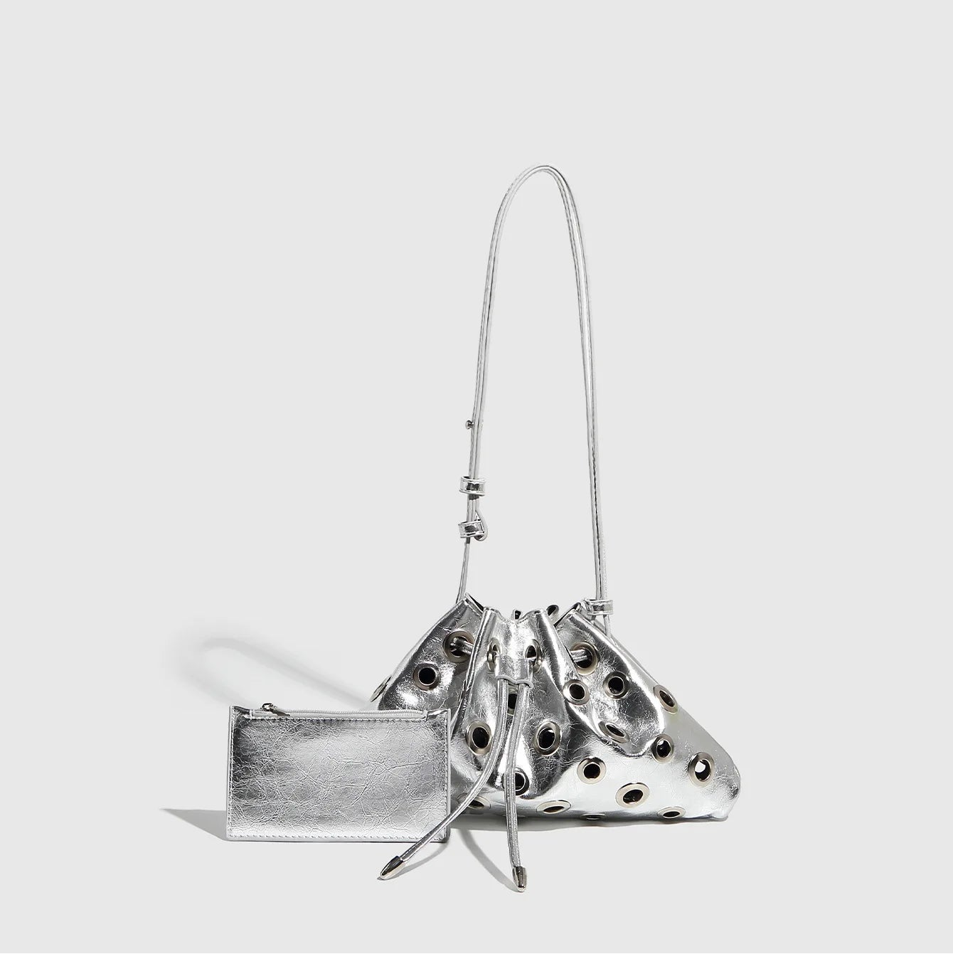 Nova Core Hollow Rivet Shoulder Bag - Black - Mermaid Way