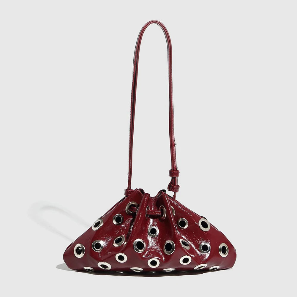 Nova Core Hollow Rivet Shoulder Bag - Black - Mermaid Way