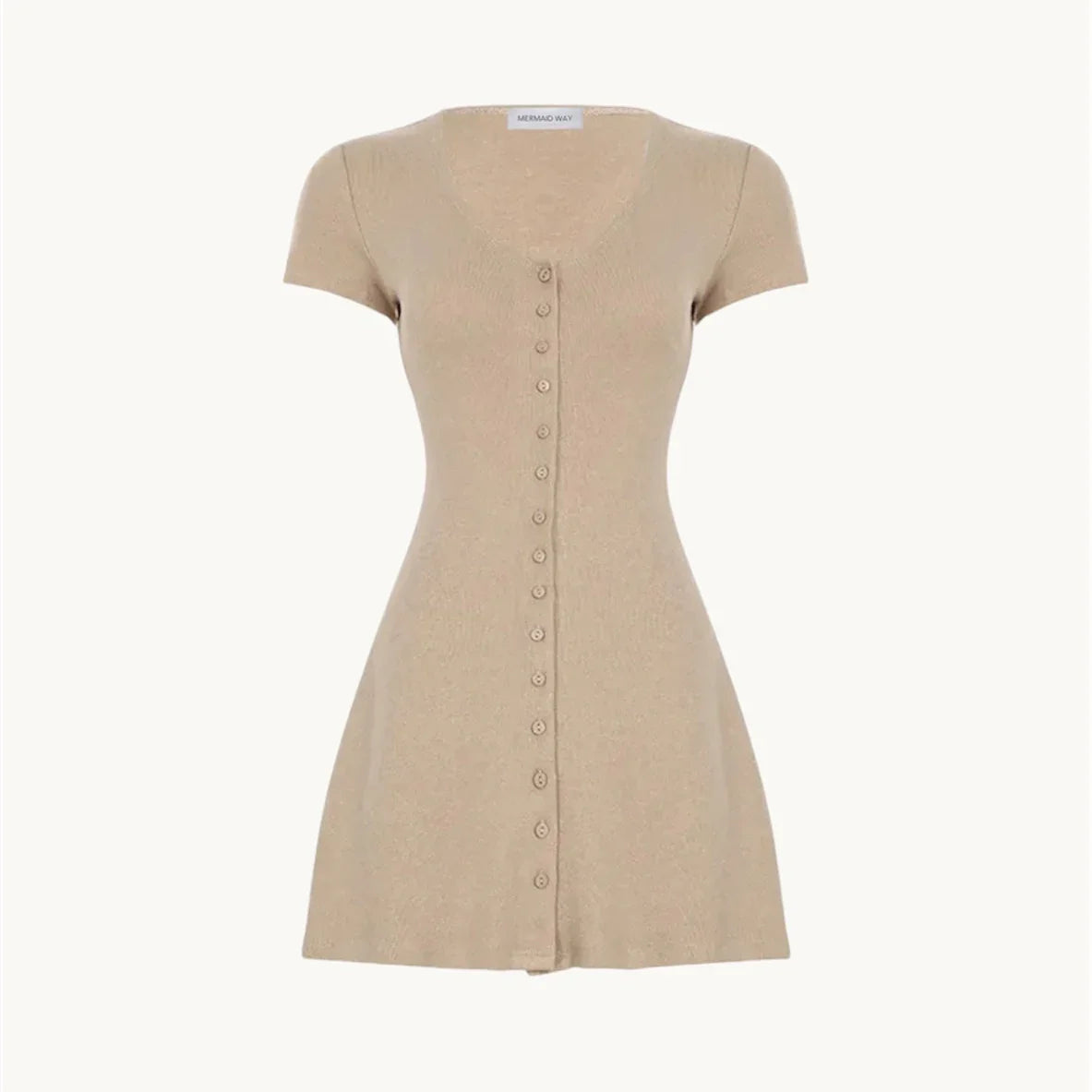 Nude Flow Knitted Mini Dress - Second Skin Feel Beige / S Nude Flow Knitted Mini Dress - Second Skin Feel Beige / S