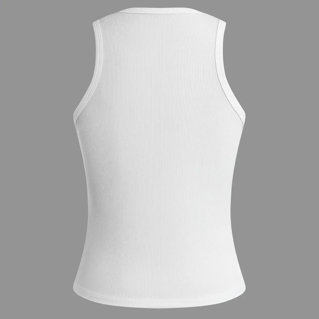 OK Emoji Embellished Cotton Tank Top Mermaid Way