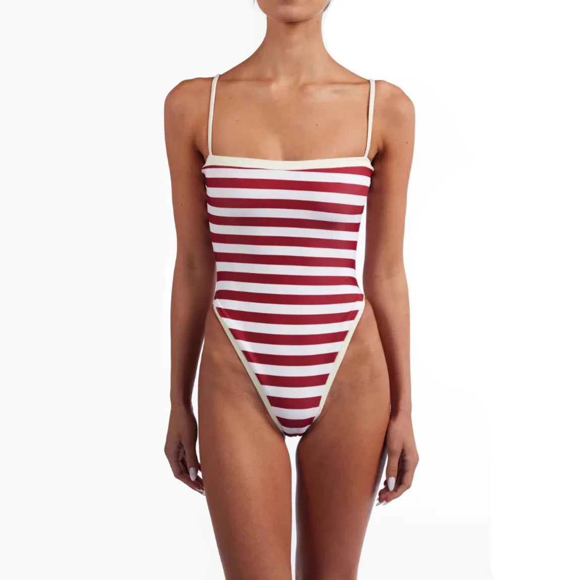 Portofino Striped One Piece Swimsuit - Brown / S - Mermaid Way