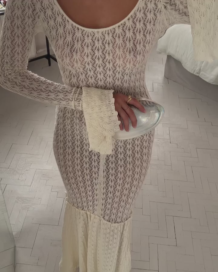 Reve Crochet Flare Sleeve Maxi Dress – Product Video