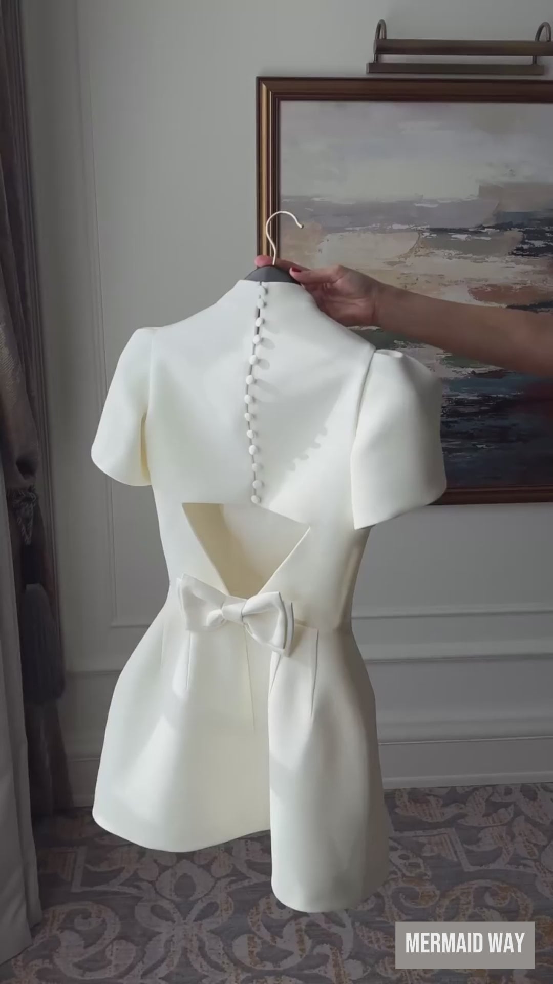 Elegant Occasion White Bow Mini Dress - Mermaid Way Video