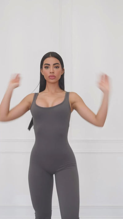 Make It Sexy Gray Push-Up Jumpsuit - Mermaid Way Video