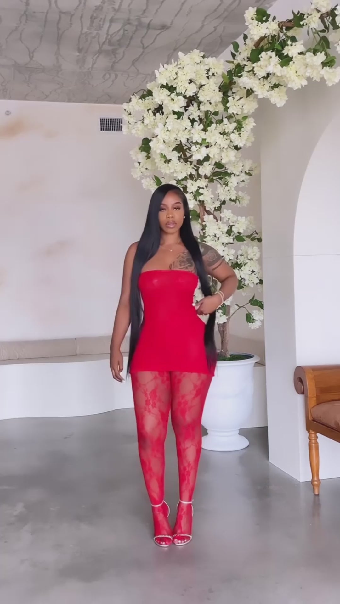 Breaking the Rules Red Lace Three-Piece Set - Mermaid Way Video