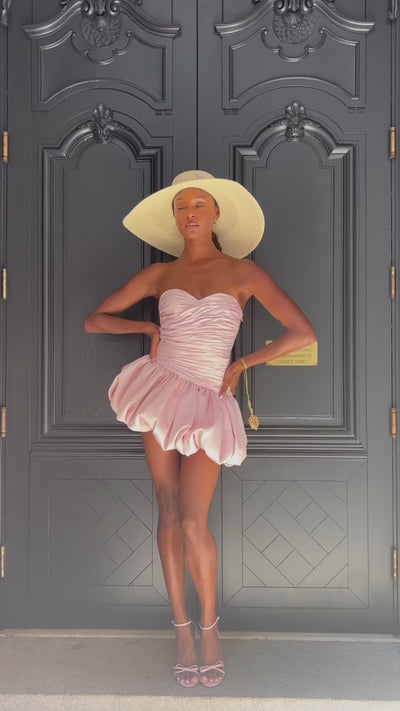 Lovely Layers Pink Ruched Puffy Mini Dress - Mermaid Way Video