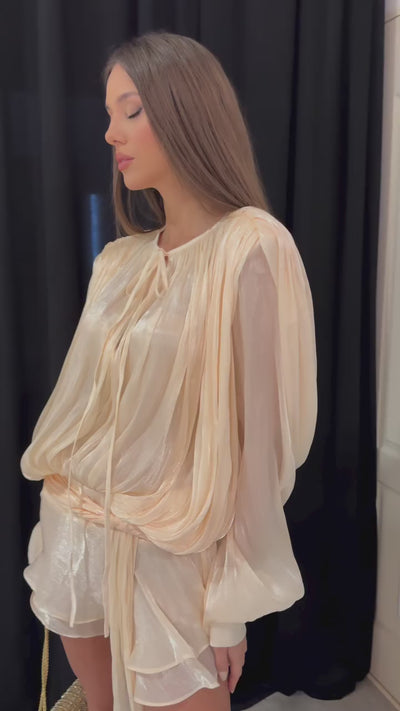 BouBaby Pleated Ruffled Mini Dress - Mermaid Way Video 