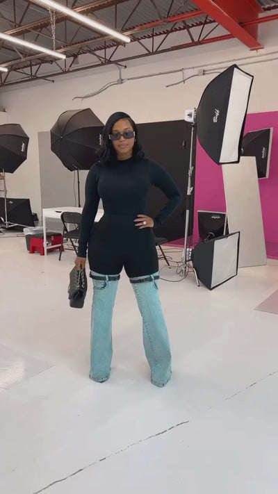 Urban Chic Denim Hybrid Flare Pants - Mermaid Way Video