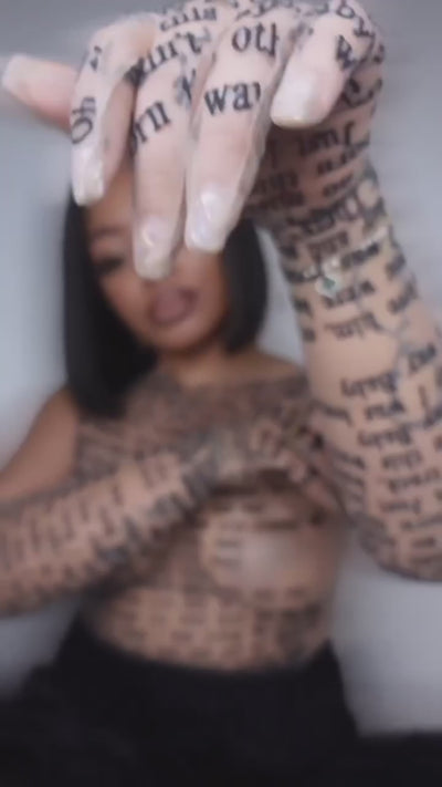 Body Language Mesh Tattoo Top With Gloves - Mermaid Way Video 