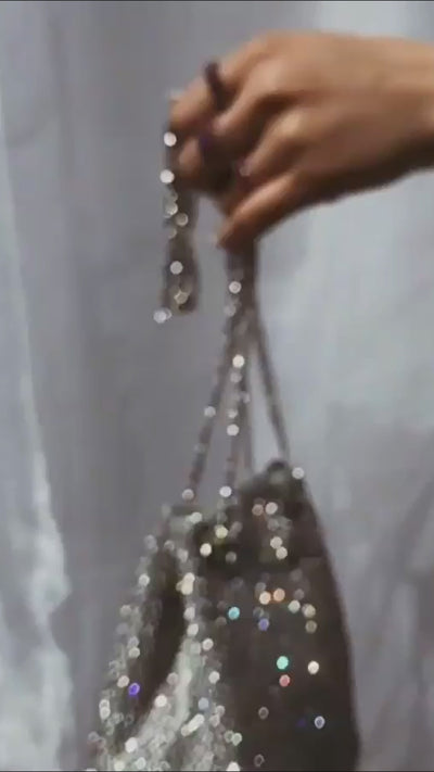 Brilly Rhinestone Mesh Sparkly Bucket Bag - Mermaid Way Video