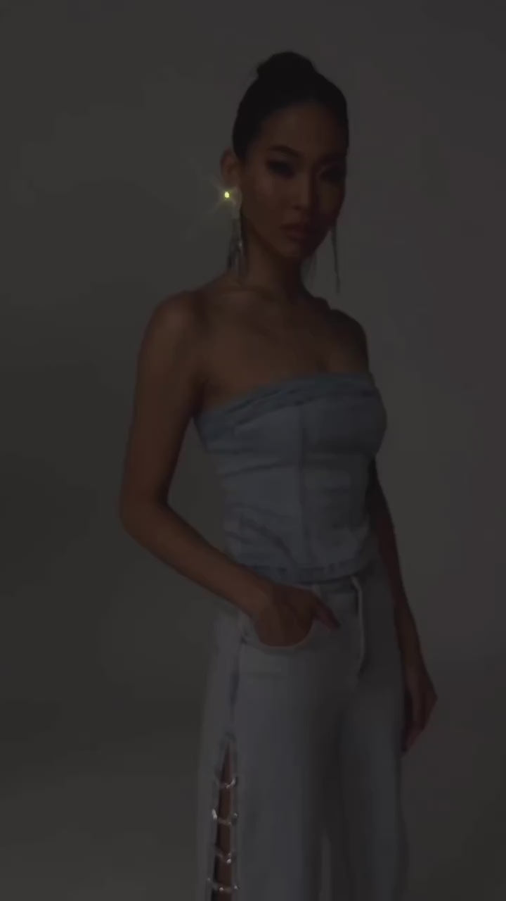 Euphoria Relaxed Diamond Embellished Jeans - Mermaid Way Video