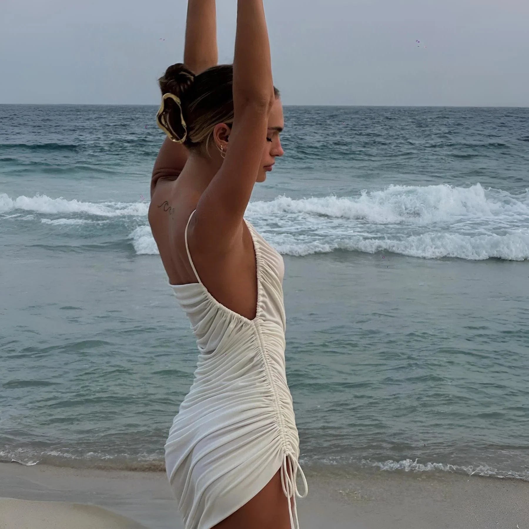 Pure Heart Pleated Mini Dress Mermaid Way