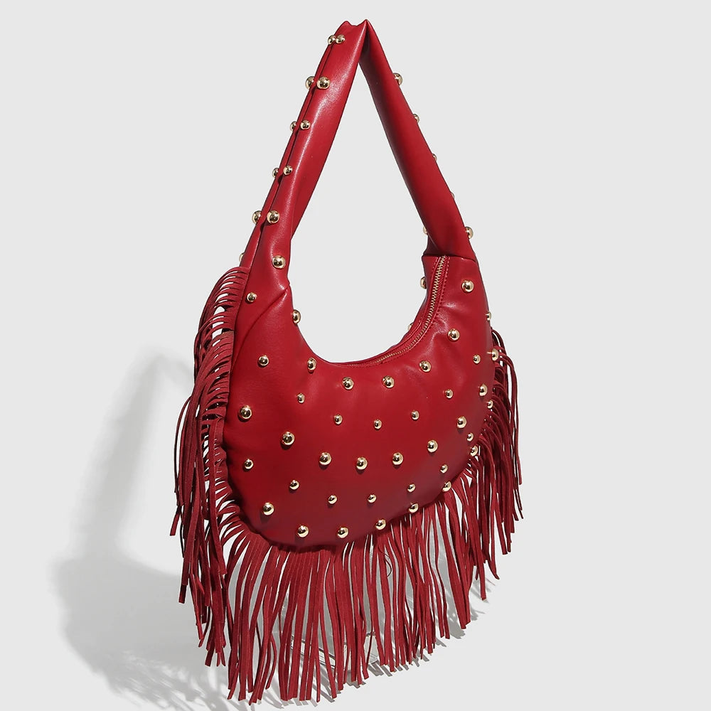 Rodeo Tassel Cloud Bag - Red - Mermaid Way