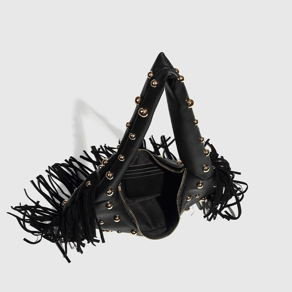 Rodeo Tassel Cloud Bag - Black - Mermaid Way