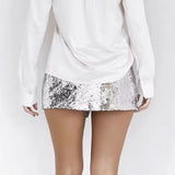 Glitter Bling Sequin Mini Skirt