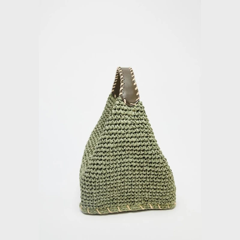Savina Braided Body Handbag with Shoulder Strap - Green - Mermaid Way