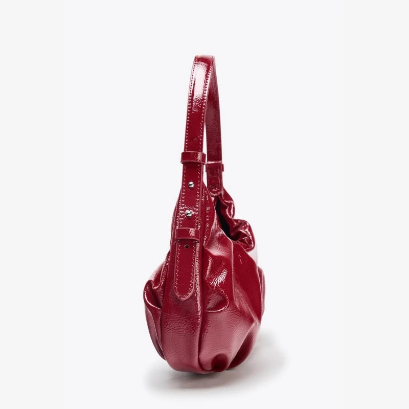 Scarlet Kiss Ruched Shoulder Bag - Red - Mermaid Way