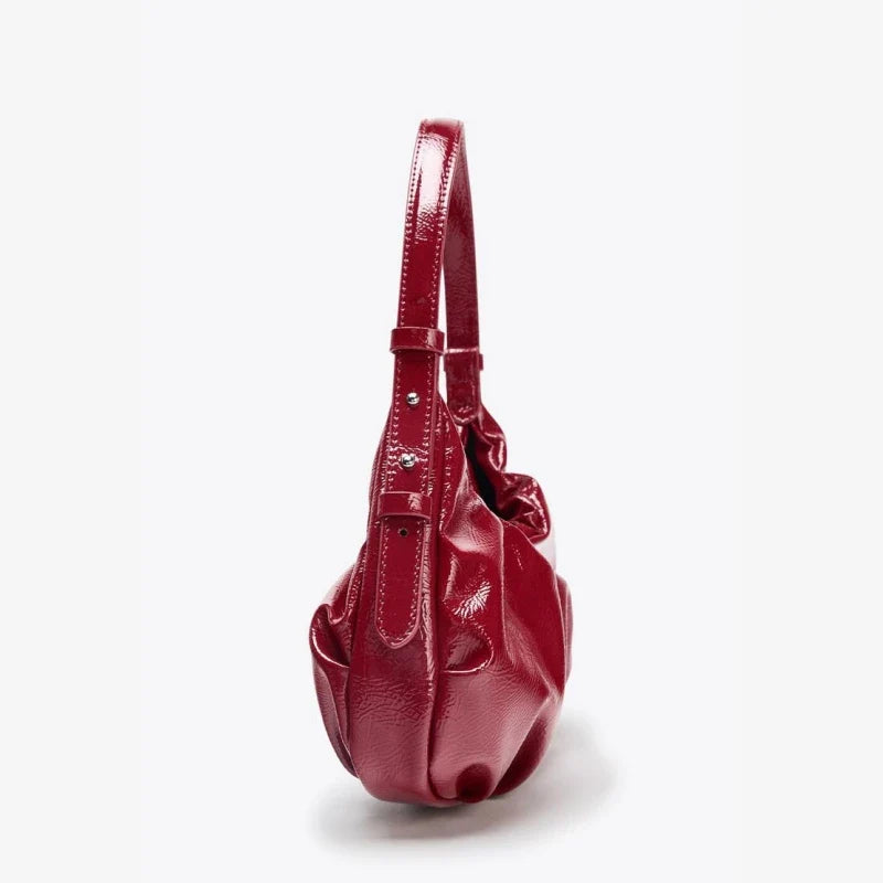 Scarlet Kiss Ruched Shoulder Bag - Red - Mermaid Way