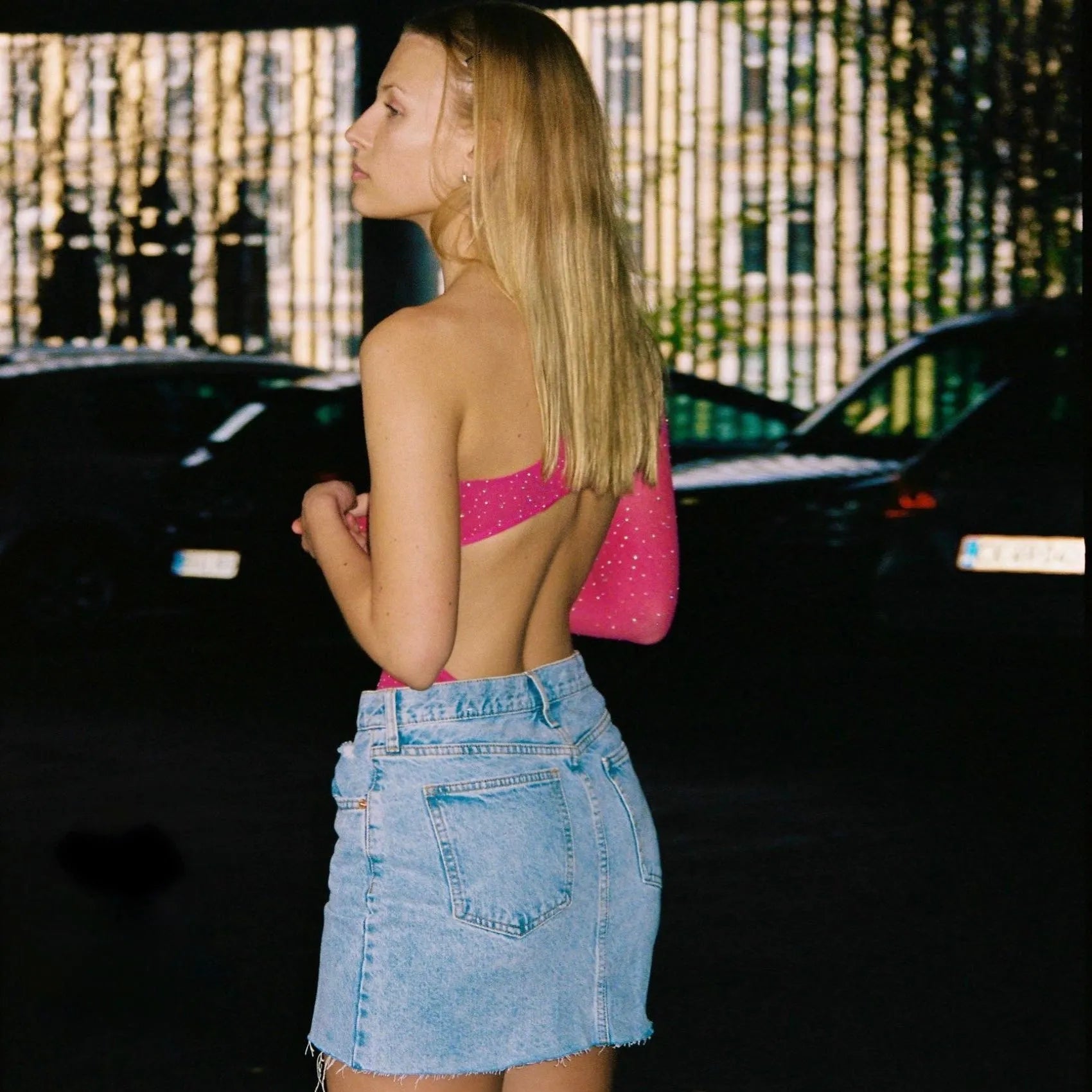 Secrets Out Rhinestone Embellished Bodysuit - Hot Pink / XXS - Mermaid Way