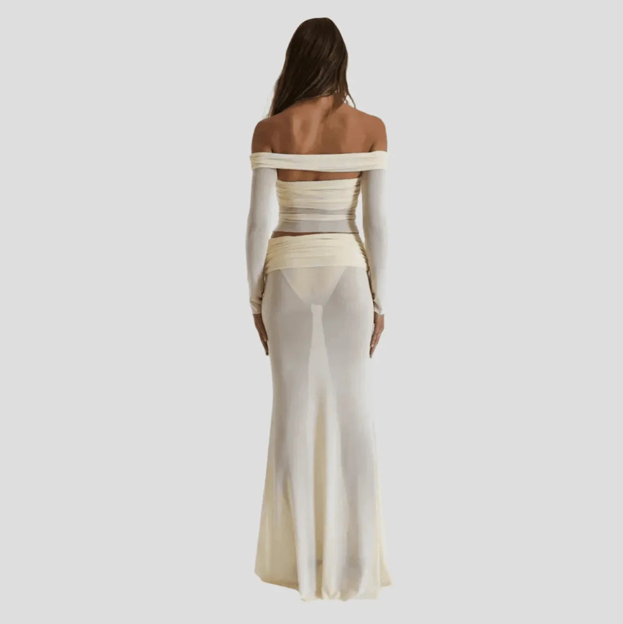 Shapiro Mesh Two Piece Set - Beige / S - Mermaid Way