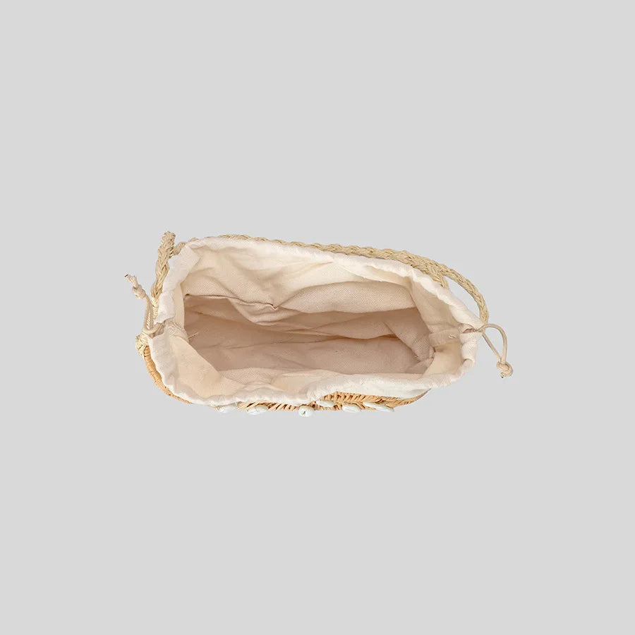 Shella Conch Rattan Bag - Khaki - Mermaid Way