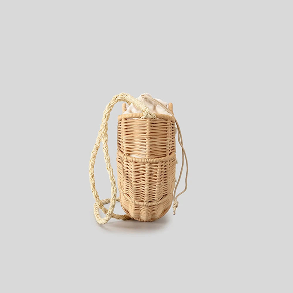 Shella Conch Rattan Bag - Khaki - Mermaid Way