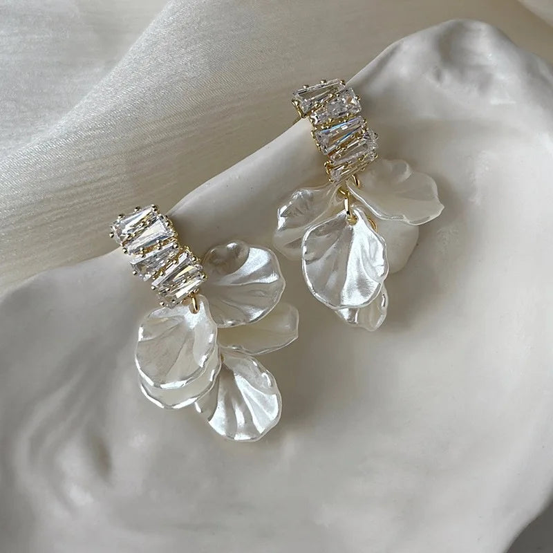 Shimmering Duo Shell Earrings Mermaid Way